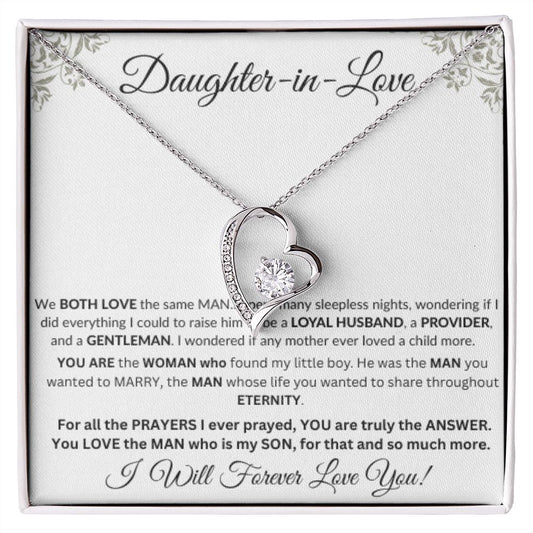 Daughter-In-Law Birthday Gift Wedding gift for her Christmas gift Necklace Jewelry gift for Bride gift from Mother In Law LOVE