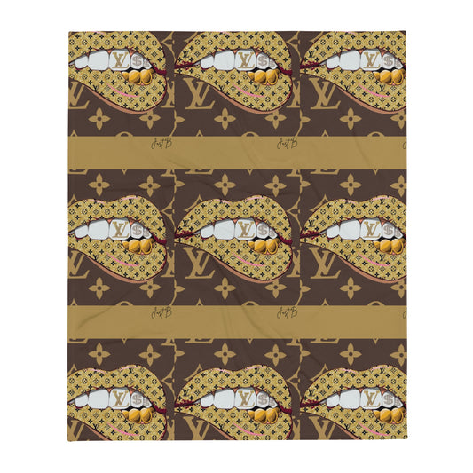 Rich Mouth Throw  Blanket