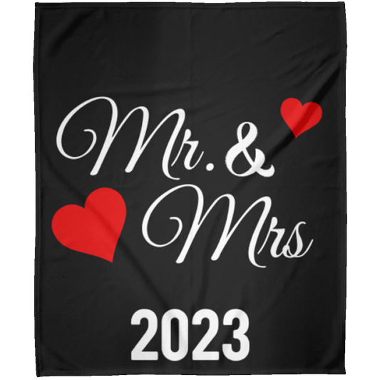 Mr & Mrs 2023 (great GIFT) Fleece Blanket 50x60