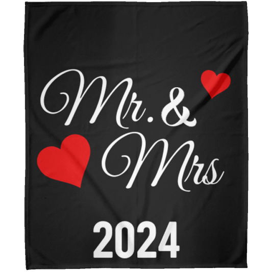 Mr. mrs 2024 MR & MRS 2024 Fleece Blanket 50x60 (great GIFT)