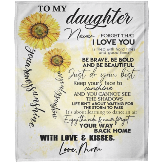 Daughter love MOM Fleece Blanket 50x60