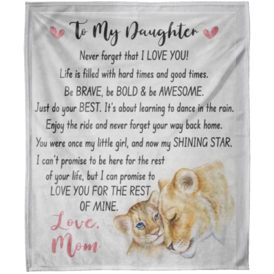 To My Daughter Fleece Blanket 50x60