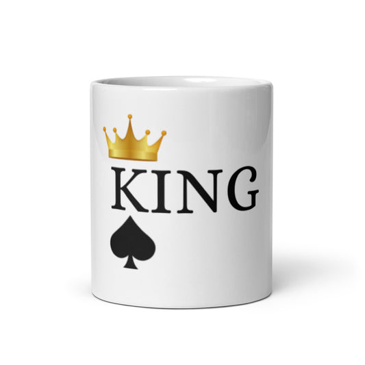 KING White glossy mug